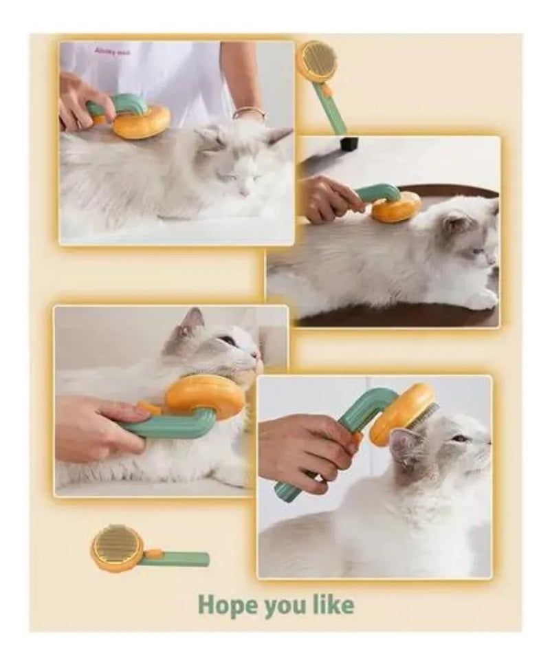 🐾 Cepillo Removedor de Pelo para Mascotas con Botón de Limpieza Automática
