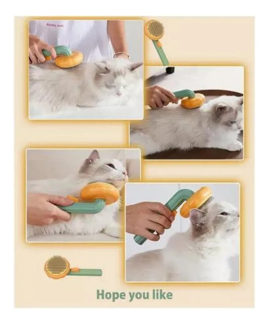 🐾 Cepillo Removedor de Pelo para Mascotas con Botón de Limpieza Automática