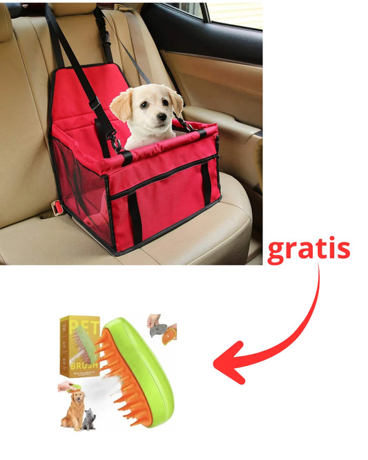 🐾 Asiento de Seguridad para Mascotas + Cepillo de Vapor GRATIS